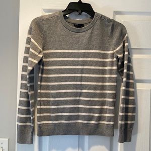 Gap Kids Gray and White Striped Sweater